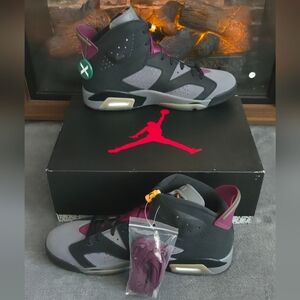 Jordan Retro 6 'Bordeaux' Sneakers - Black, LT- Graphite Size 13 W/OG Box 💜🖤🩶